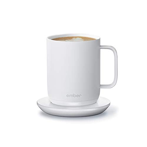 New Ember Temperature-Control Smart Mug 2, 284 ml, White, 1.5-hr Battery Life – App-Controlled Heated Coffee Mug – Improved Design