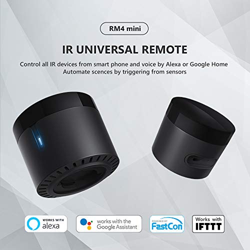 Broadlink RM4 Mini Universal IR Audio Video Remote Control, Smart Home Wi-Fi Remote Hub, Compatible with Alexa
