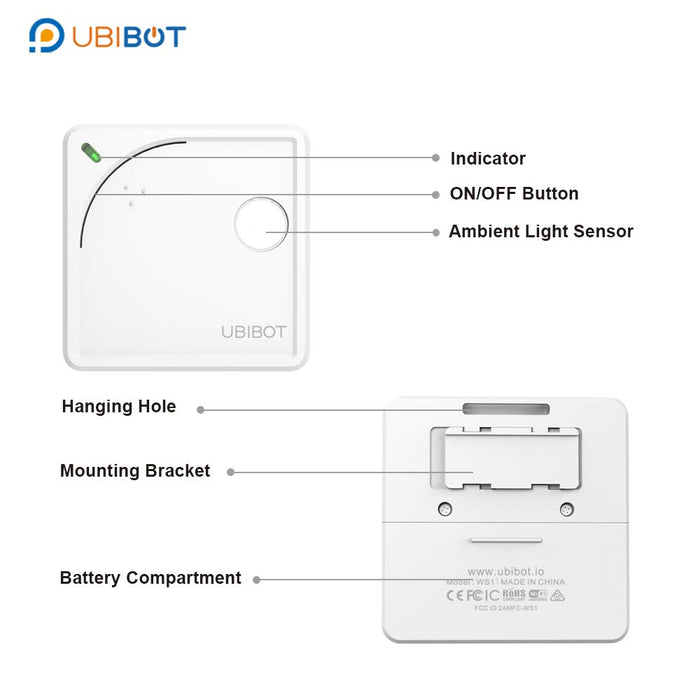 UbiBot WS1 Wireless Temperature Sensor,WiFi Humidity Monitor,Digital Data Logger,Wireless IFTTT Thermometer with Alerts for Greenhouse,Cold Room,Android and iOS App(2.4GHz WiFi only)
