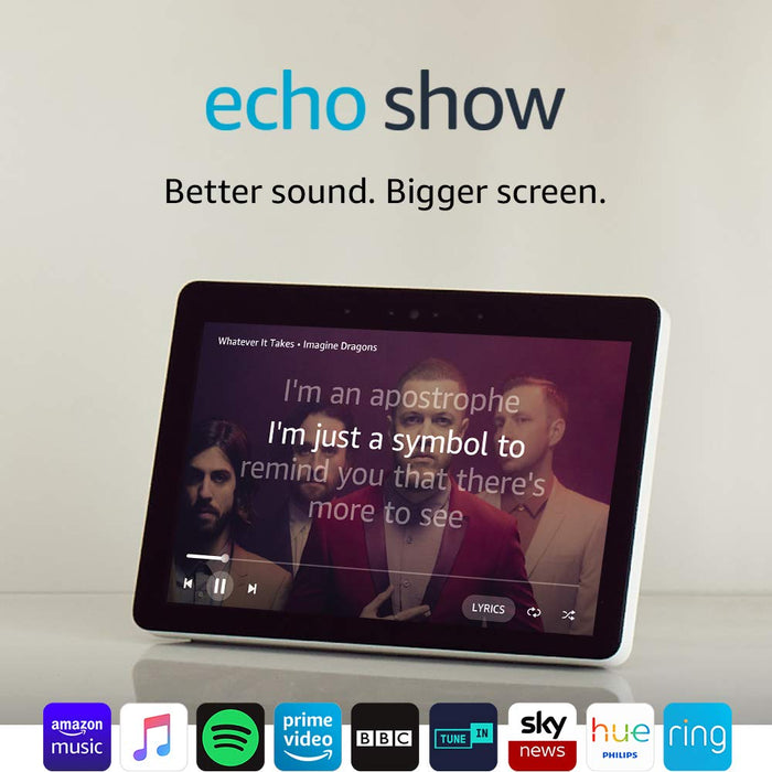 Echo Show (2nd Gen) - Premium Sound and a Vibrant 10" HD Screen - White