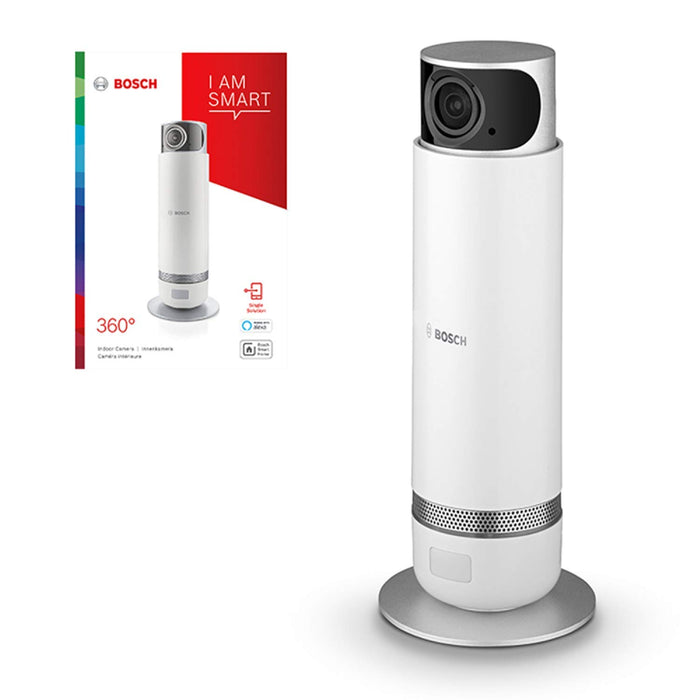 Bosch Smart Home Indoor Camera (360 Degree Rotating, Compatible with Alexa for Indoor Use, 2nd Generation, DE/AT/FR/UK Version)