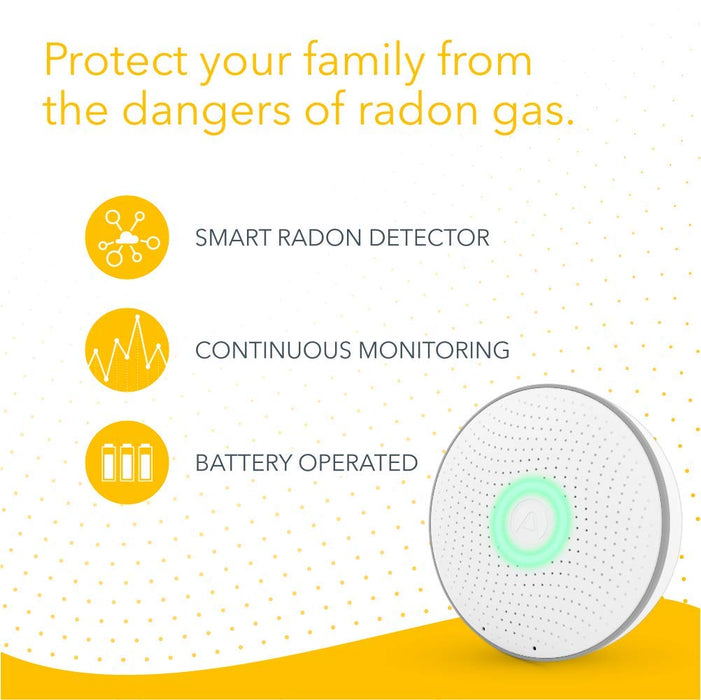 Airthings Wave 2nd Generation Smart Radon Gas Detector, Free App & Dashboard, Humidity and Temp, Accurate, No Lab Fees, Battery-operated, Bluetooth, Works With Google Assistant, Amazon Alexa 2950