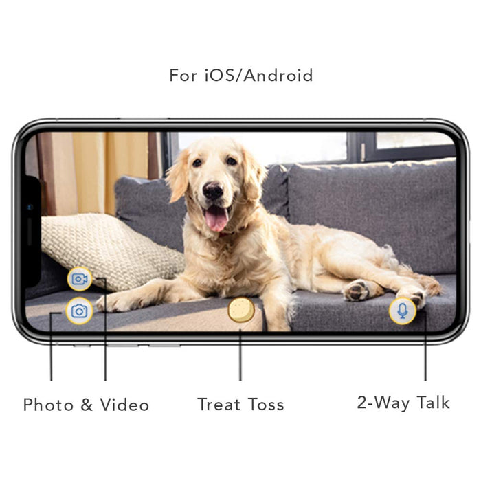 Furbo Dog Camera: Full HD Wifi Pet Camera with 2-Way-Audio, Treat Tossing, Night Vision and Barking Alerts, Designed for Dogs, Works with Amazon Alexa (As Seen On Ellen)