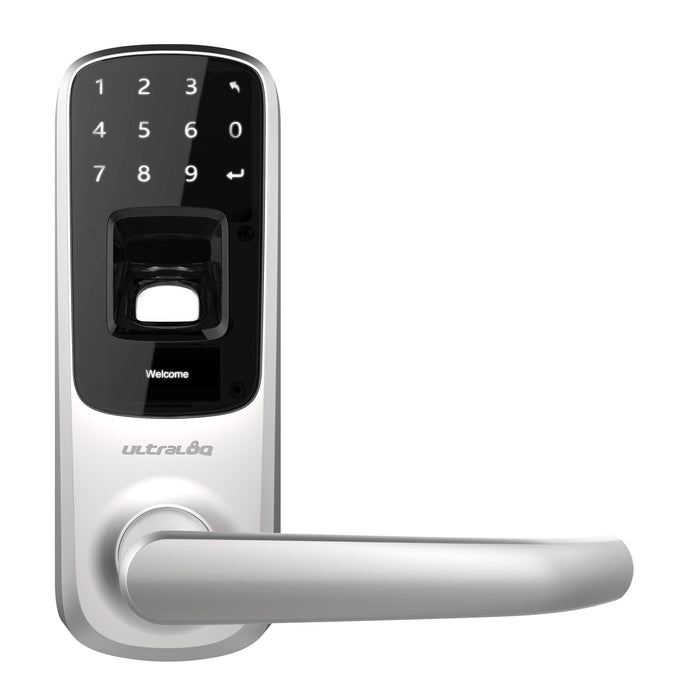 Ultraloq (Satin Nickel) UL3 BT Bluetooth Enabled Fingerprint and Touchscreen Keyless Smart Door Lock, 7" x 6.3" x 3.5"