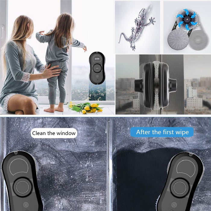 Window Cleaning Robots, Flexible And Safe Cleaning Cleaner Tool for Windows with And without Frame Interior And Exterior Window with A High Floor, Intelligent Brushless Motor