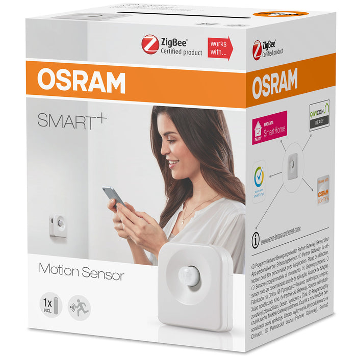 OSRAM Smart+ Motion Sensor, ZigBee Motion Sensor, for the automatic control of Light, integrated Temperature Sensor, Directly compatible with Echo Plus and Echo Show (2. Gen.)