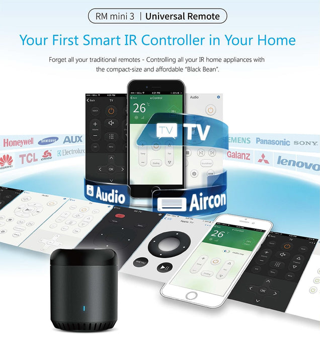 Broadlink Original RM Mini 3 WiFi+IR Smart Home APP Remote Control for Alexa Google Home IFTTT with UK AU US EU Adapter SP3 Plug