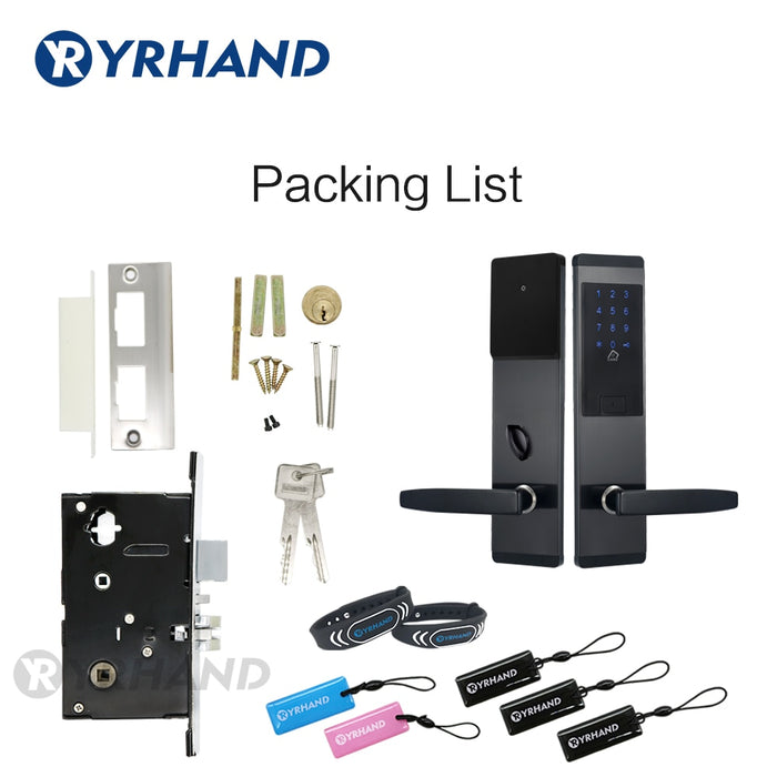 Yrhand TTlock App Security Electronic Door Lock, APP WIFI Smart Touch Screen Lock,Digital Code Keypad Deadbolt For Home Hotel Apartment