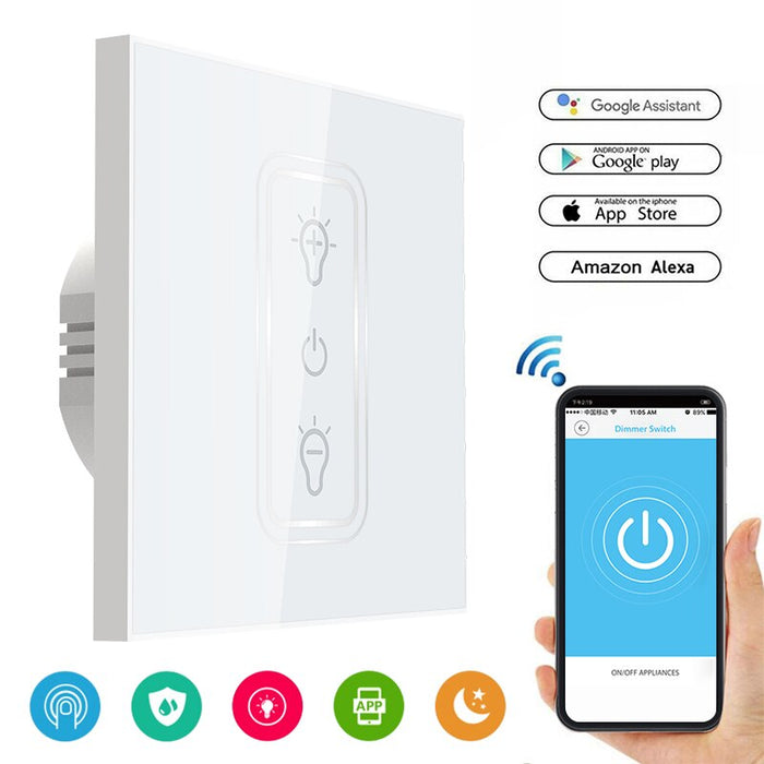 Choifoo Smart Dimmer Switch Touch Stepless Wireless Switch 1 Gang Switch Work with Alexa / Google Home / IFTTT APP