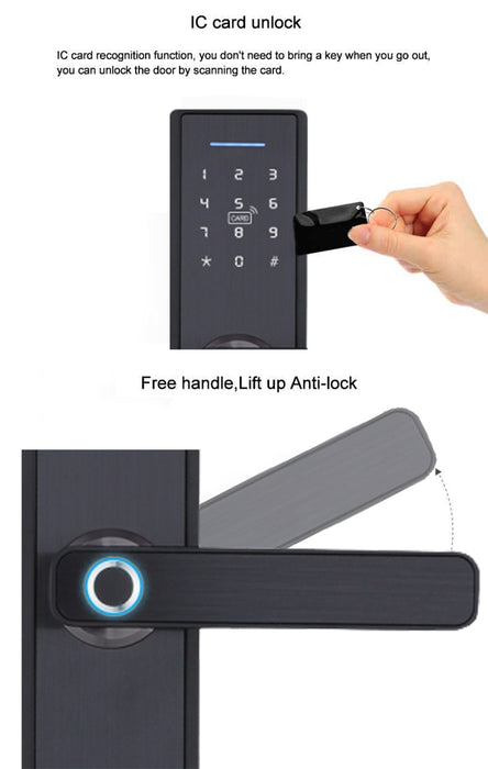 Cardoria Tuya APP Remotely WIFI Door Lock  Biometric Fingerprint  Smart Lock ,Password Keyless Door Lock