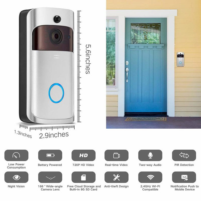 V5 Smart WiFi Video Doorbell Camera Visual Intercom with Chime Night vision IP Door Bell Wireless Home Security Camera
