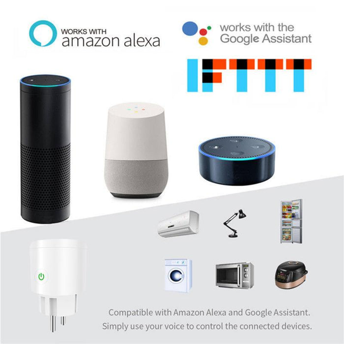 Choifoo EU Smart Wifi Socket Plug WiFi Wireless Remote Control Socket Adaptor Power On And Off With APP Work With Alexa Google Home