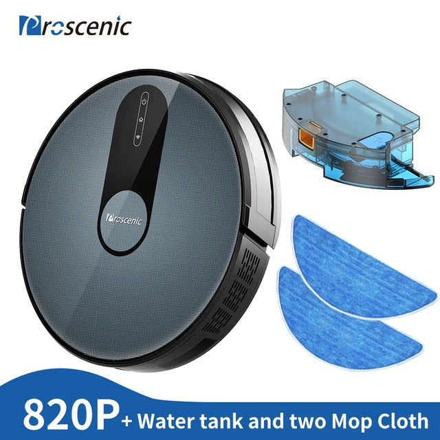 Proscenic 820P Robot Vacuum Cleaner Smart Planned 1800Pa Suction with wet cleaning for Home Carpet Cleaner Washing Smart Robot