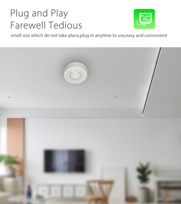 Choifoo WiFi Smart Smoke Detector/Sensor Wireless Fire Smoke Sensor Temperature Detector for Home Security Alarm System APP Control