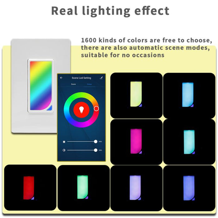 Choifoo RGB Wifi Wall LED Scene Light Switch WIFI Wireless APP Control Smart Home Touch Switches Works with Alexa/Google Home and IFTTT