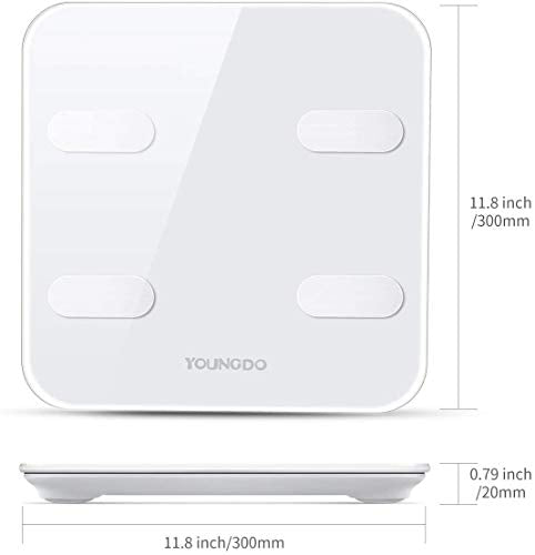 YOUNGDO Body Fat Scale [Upgraded Version to 23 Essential Measurements], Bluetooth Smart Bathroom Digital BMI Scales,Body Composition Analyzer Monitor High Precision Measuring for BMI, Body Weight etc