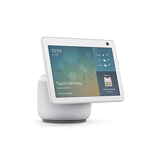 All-new Echo Show 10 (3rd generation) | HD smart display with motion and Alexa, Glacier White Fabric