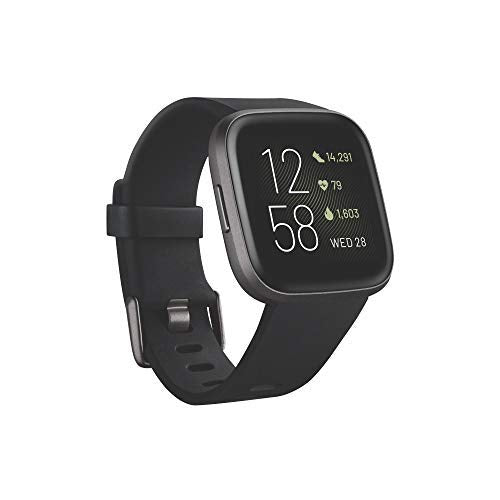 Fitbit Versa 2 Health & Fitness Smartwatch with Voice Control, Sleep Score & Music, Black - Carbon