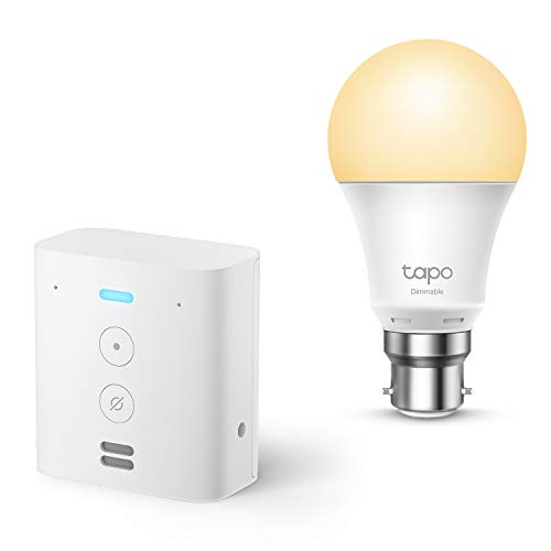 Echo Flex + TP-Link Tapo smart bulb (B22), Works with Alexa
