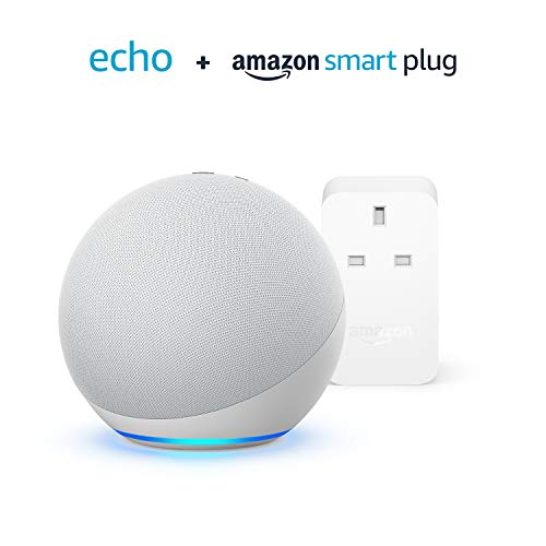 All-new Echo (4th generation) | Glacier White |+ Amazon Smart Plug, works with Alexa