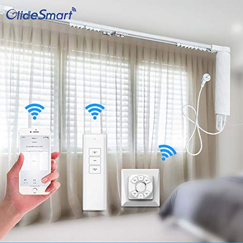 Olide DIY Wifi Smart Automatic Curtain Motor Track System,Automatic curtains motor,automatic blinds tracks, length can be customized(2.2m track)