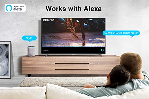 TCL 43EP658 43-Inch 4K UHD Smart Android TV with Freeview Play, Prime Video, Netflix, YouTube, HDR10, Micro Dimming, Dolby Audio, Bluetooth, WiFi, 2*HDMI, 1*USB, Slim Bezel - Black