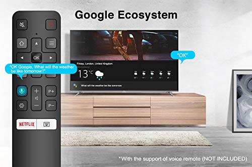 TCL 43EP658 43-Inch 4K UHD Smart Android TV with Freeview Play, Prime Video, Netflix, YouTube, HDR10, Micro Dimming, Dolby Audio, Bluetooth, WiFi, 2*HDMI, 1*USB, Slim Bezel - Black