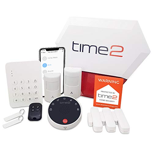 Time2 Noah Home Alarm Smart Security System, 12 piece kit - Door Sensors, Motion sensors, Keypad, Outdoor Siren – Quick setup, Easy to use App with alerts, No monthly fee - Works with Alexa & Google