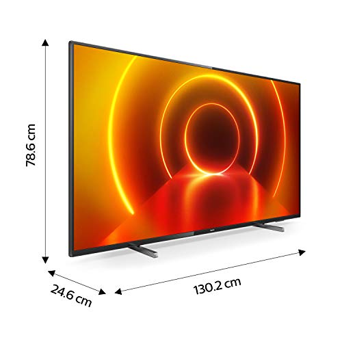 Philips Ambilight 58PUS7805/12 58-Inch LED TV (4K UHD, P5 Perfect Picture Engine, Dolby Vision, Dolby Atmos, HDR 10+, Alexa Built-In, Freeview Play, Saphi Smart TV) Plastic Gun Metal (2020/2021 Model)