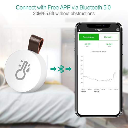 Wireless Thermometer Hygrometer, ORIA Mini Bluetooth 5.0 Humidity Temp —  smartplaceonline