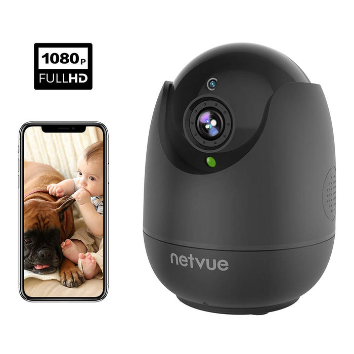Netvue Home Security Camera, Work with Alexa Echo show 360 degree View, Wireless IP Camera with AI. Human Detection P/T/Z, TF Card Record, 2 Way Audio, Night Vision, Baby Monitor, Pet Camera