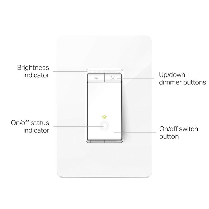 TP-LINK HS220 Kasa Smart Wi-Fi Dimmer Light Switch - White