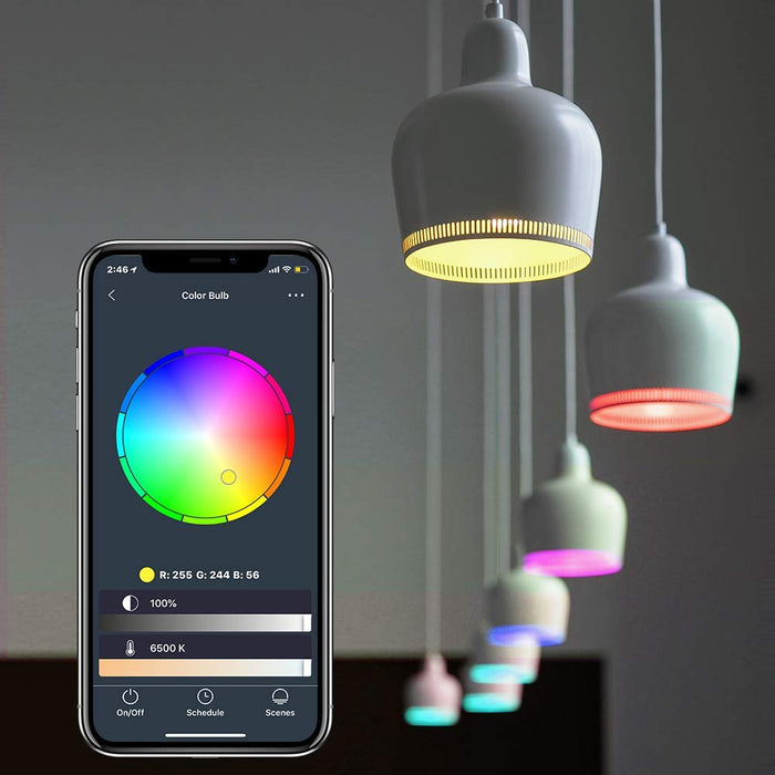 Alexa Smart WiFi Light Bulbs B22 Bayonet 2 Pack by LUMIMAN RGBCW Colour 7.5w, Compatible with Alexa and Google Assistant, 60W Remote Control by Smart Phone iOS & Android, No Hub Required