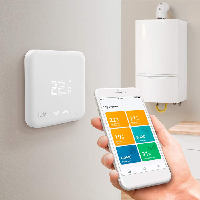 Tado 4260328611456 Smart Thermostat Starter Kit V3+ Intelligent Heating Control, Works with Amazon Alexa, Apple Homekit, Google Assistant, IFTTT, White