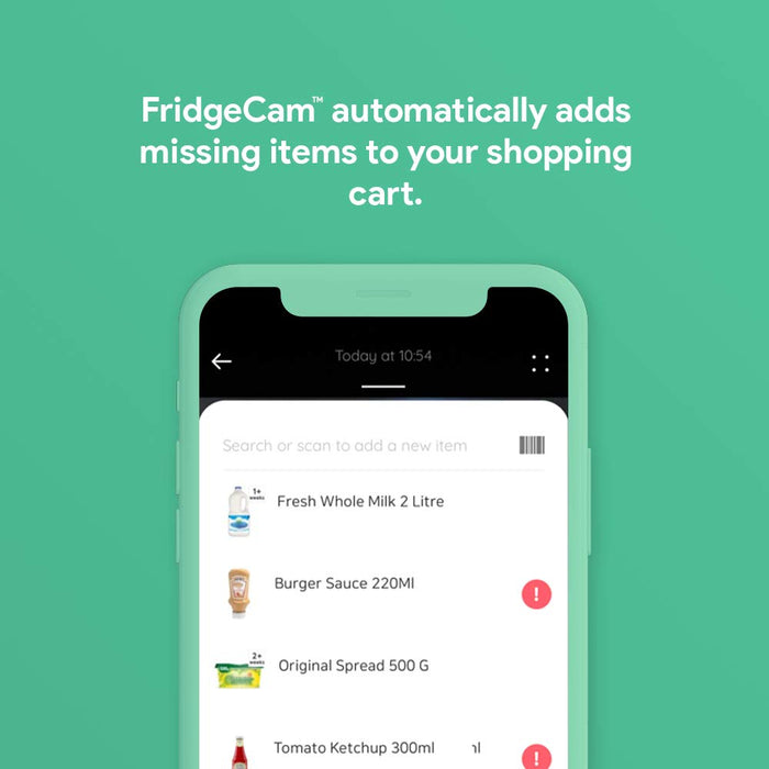 FridgeCam by Smarter (Latest Version with Food Tracking) - Wi-Fi Fridge Camera, Make Any Fridge Smart, Universal Mount for all Fridges Included, Free iOS and Android App, Works with Alexa