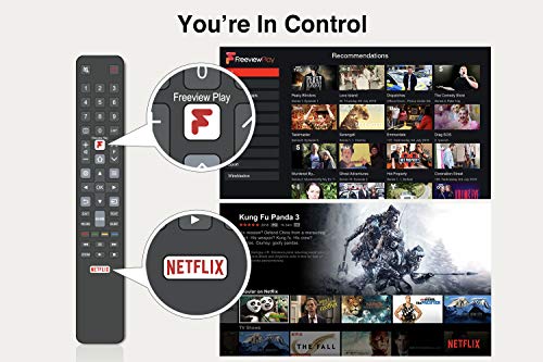 TCL 43EP658 43-Inch 4K UHD Smart Android TV with Freeview Play, Prime Video, Netflix, YouTube, HDR10, Micro Dimming, Dolby Audio, Bluetooth, WiFi, 2*HDMI, 1*USB, Slim Bezel - Black