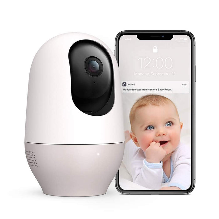 Nooie Baby Monitor, WiFi Camera indoor, Pet Camera 1080P, 360 IP Camera, Home Security Camera, Motion Camera with Super IR Night Vision, Two-Way Audio, Motion & Sound Detection, Works with Alexa