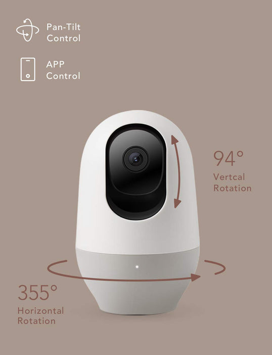 Nooie Baby Monitor, WiFi Camera indoor, Pet Camera 1080P, 360 IP Camera, Home Security Camera, Motion Camera with Super IR Night Vision, Two-Way Audio, Motion & Sound Detection, Works with Alexa