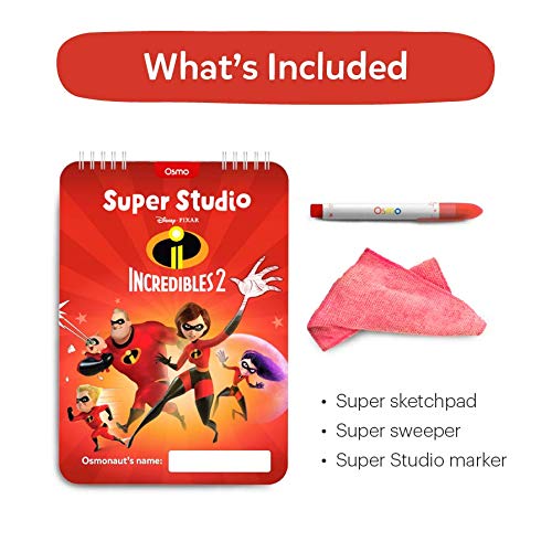 Osmo - Super Studio Learn To Draw Your Favorite Incredibles 2 Characters Game - Ages 5 - 11 - Watch Them Come to Life - for iPad and Fire Tablet (Base Required)