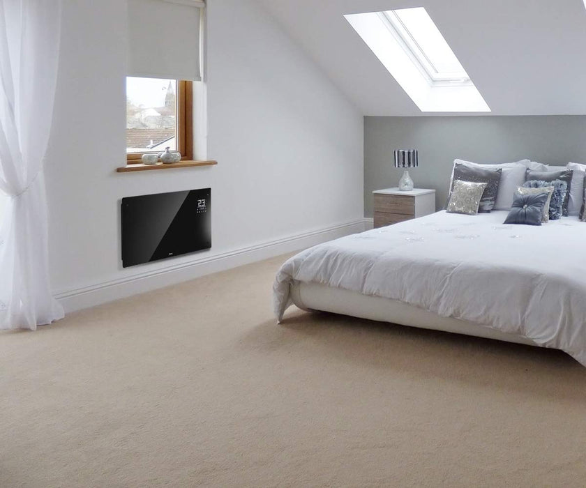 Wärme Designer WiFi Electric Wall Heater Panel Heater Radiator - Ultra Slim (8cm) - 2Kw - Programmable Digital Thermostat - Wall Mountable (Free Wall Bracket Included) - Maintenance Free