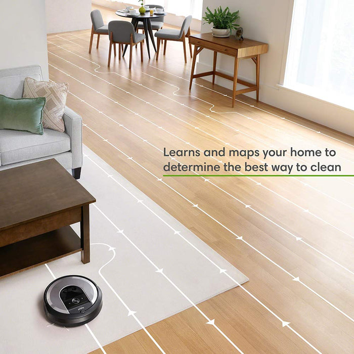 iRobot i7156 Roomba i7 Robot Vacuum Cleaner, Learns, maps, and adapts to Your Home, Ideal for Pets, with Rubber Brushes, Power-Lifting Suction-WiFi Connected and programmable via app, Plastic