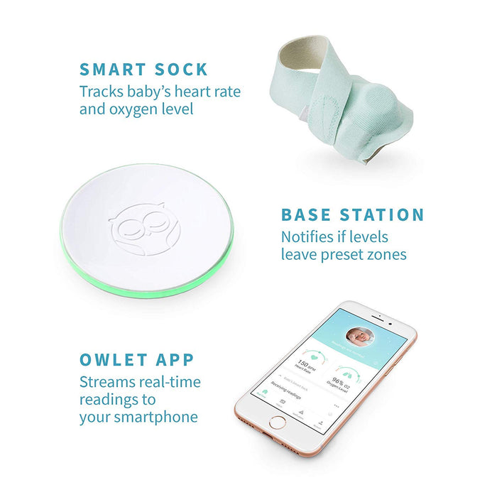 Owlet Smart Sock Baby Monitor - Track Your Infant's Heart Rate & Oxygen Levels