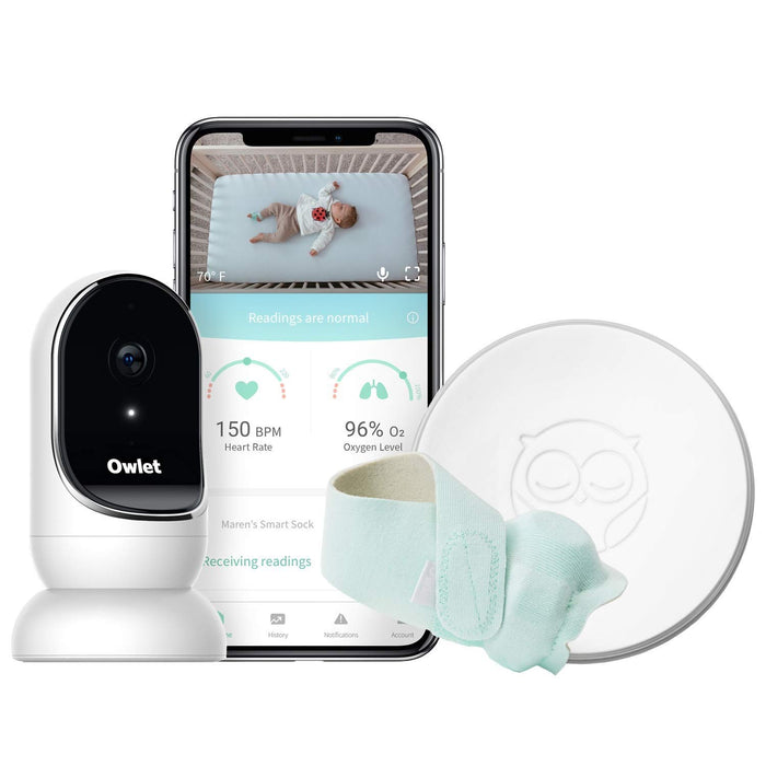 Owlet Smart Sock + Cam - Heart Rate, Oxygen, Video & Audio - The Complete Baby Monitor Solution