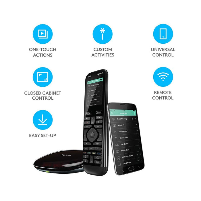 Logitech Harmony Elite Advanced TV and Home Entertainment Remote Control, Hub and App, Works with Alexa, Black