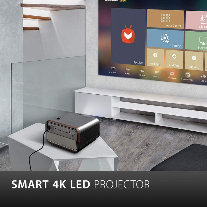 Viewsonic X10-4K UHD Short Throw Smart LED Projector with Dual Harman Kardon Speakers - Metallic Charcoal