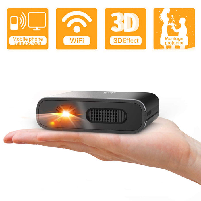 Mini Projector Artlii Portable Wifi DLP HD 3D Pico Pocket Projector Rechargeable Battery for Outdoor Entertainment and Home Theater Compatible with Smartphone and Android