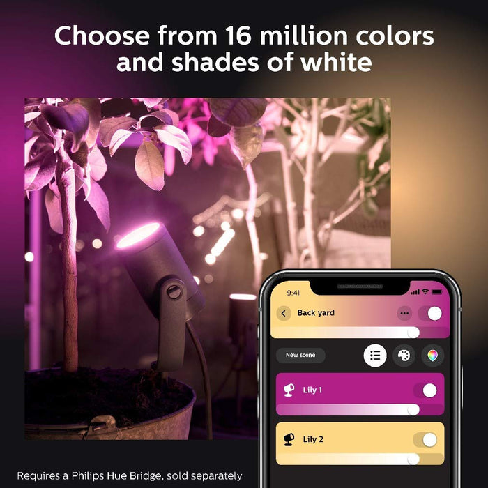 Philips Hue Lily White and Colour Ambiance Led Single Spotlight Extension: Smart Outdoor Lighting for Garden, Works with Alexa, Google Assistant and Apple Homekit
