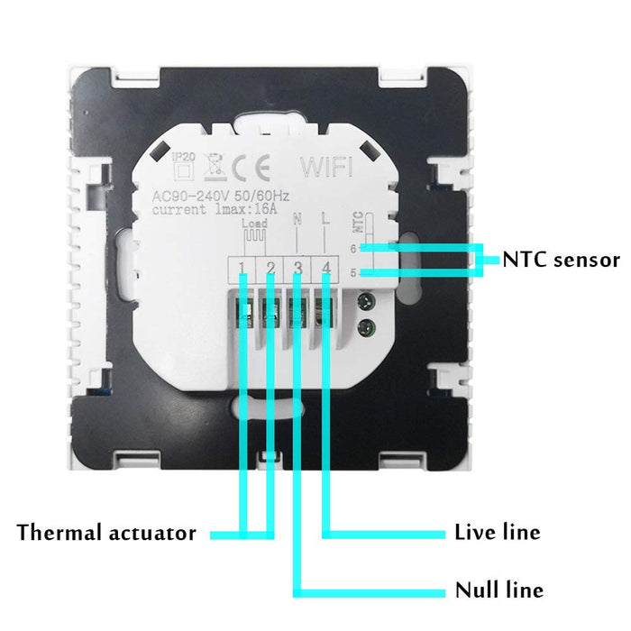 KETOTEK WiFi Smart Thermostat Temperature Controller Programmable Electric Underfloor Heating Room Thermostat with Sensor Compatible Amazon Echo/Google Home/IFTTT/Tuya