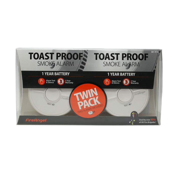 FireAngel SB1-TP-R Smoke Alarm, 2 Pack