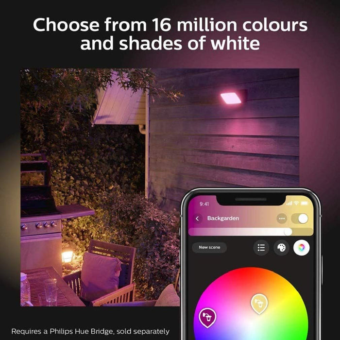 Philips Hue Discover White and Colour Ambiance Led Smart Garden Wall Light, Works with Alexa, Google Assistant and Apple Homekit